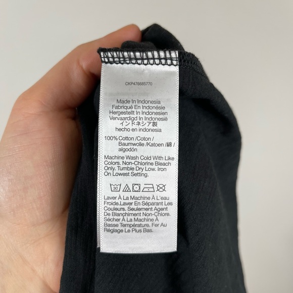 Madewell Black Plain Cotton Women's  T-Shirt Career Summer Size M - Picture 10 of 10